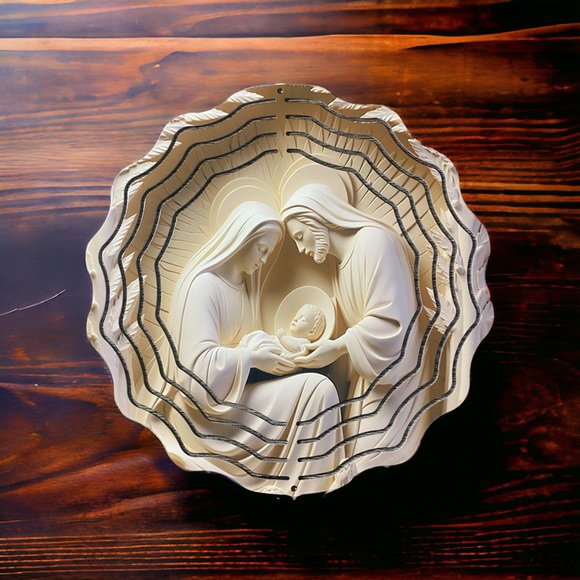 3D Nativity Design Sublimated Wind Spinner - Picture 1 of 1
